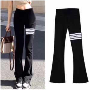 Quần Ống Loe Chất Umi Kẻ 4 Sọc Siêu Hót