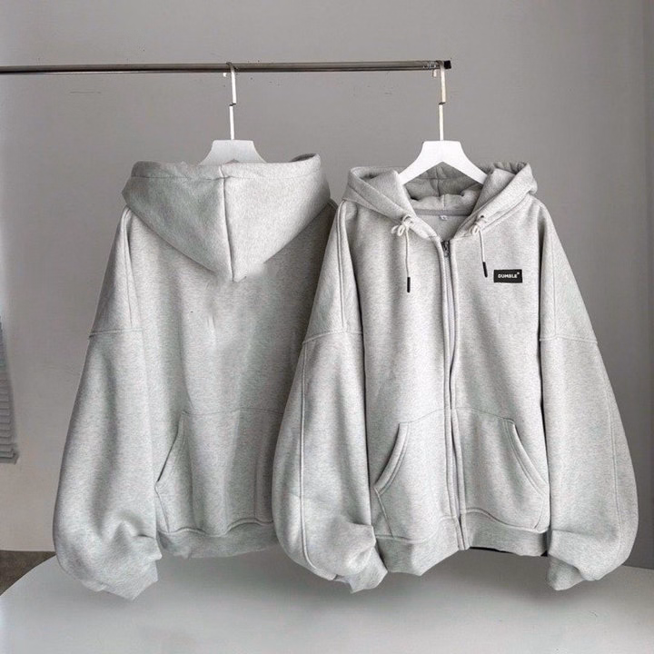 Áo Khoác Nỉ Ngoại Dây Kéo Hoodie Zip Unisex, Chất Nỉ Bông Cotton Form Oversize , Bo Vải , Rộng Mũ 2 Lớp