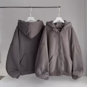 Áo Khoác Trơn Hoodie Zip Nỉ Bông Mũ 2 Lớp Khóa Kéo