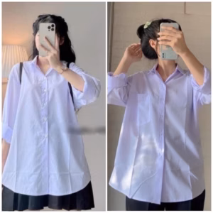 Áo Sơ Mi Trắng Dài Tay Form Rộng