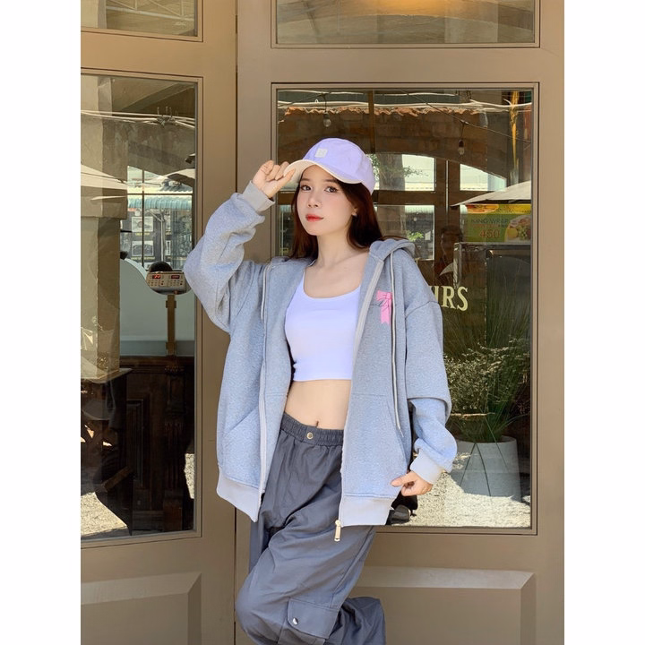 Áo Khóc Nữ Vải Nỉ Ngoại Form Rộng In Hình Nơ Hồng Lưng Siêu Xinh Tp29 - Golden Dream - Ảnh 2