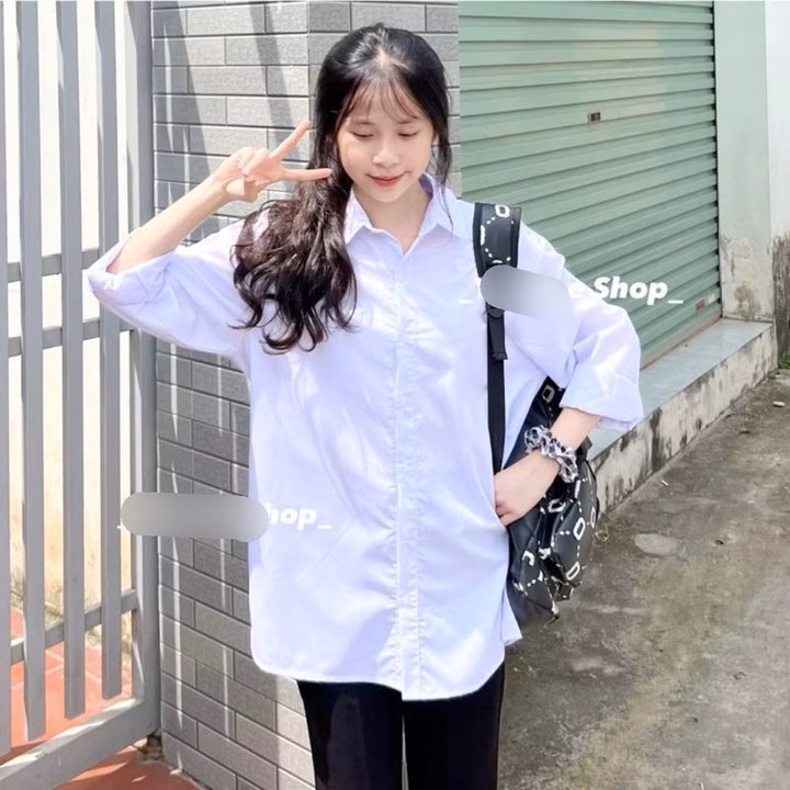 Sét Bộ Quần Ống Loe Chất Umi + Mix Áo Sơ Mi Trắng Dài Tay - Ảnh 2