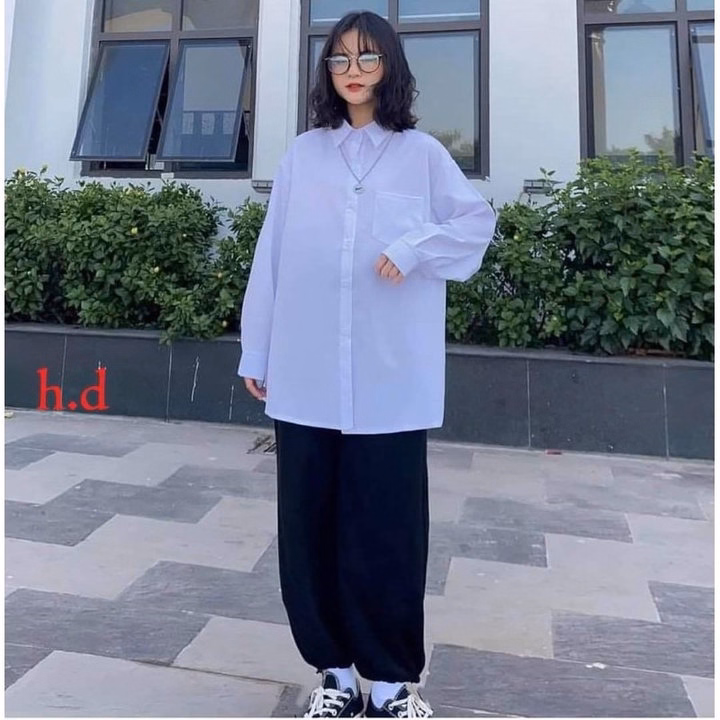 Sét Bộ Quần Joker Trơn + Áo Sơ Mi Trắng Dài Tay - Ảnh 3
