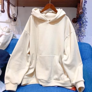 Áo Hoodie Trơn Mũ 2 Lớp Màu Be