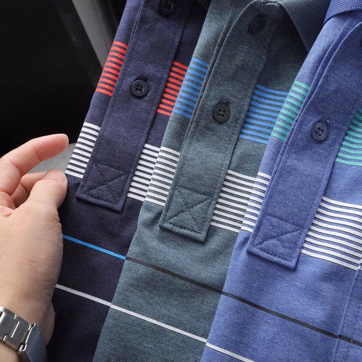 Áo Thun Cổ Bẻ Pack Sọc Túi Vải Cotton Muối Mịn Tay, Thấm Hút Tốt, Co Giãn 4 Chiều P251 - Lady'S Passion - Ảnh 7