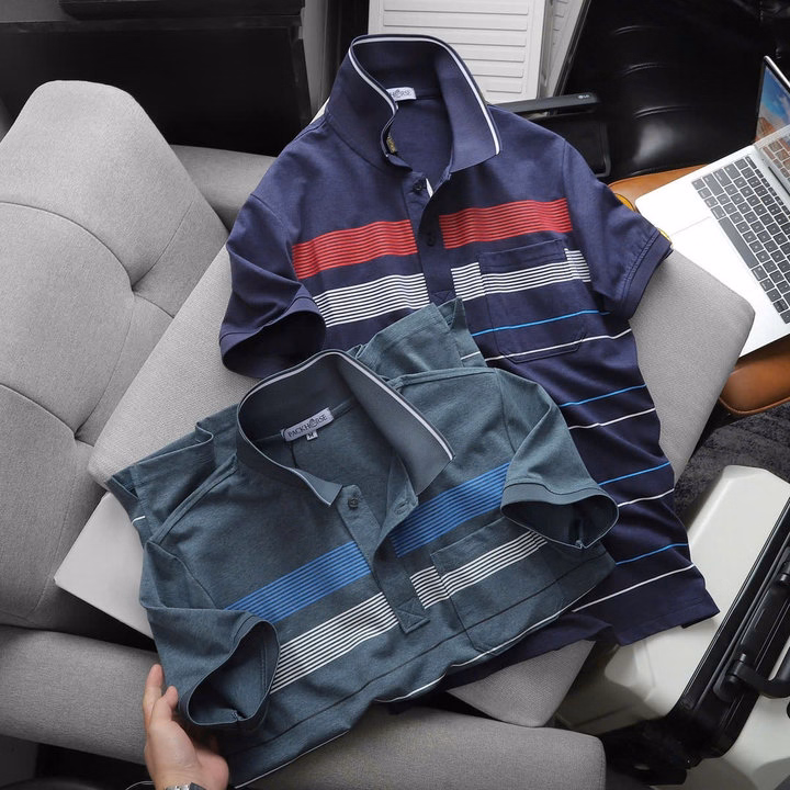 Áo Thun Cổ Bẻ Pack Sọc Túi Vải Cotton Muối Mịn Tay, Thấm Hút Tốt, Co Giãn 4 Chiều P251 - Lady'S Passion - Ảnh 14