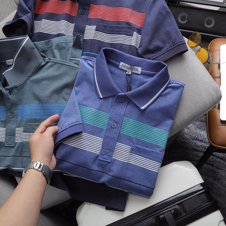 Áo Thun Cổ Bẻ Pack Sọc Túi Vải Cotton Muối Mịn Tay, Thấm Hút Tốt, Co Giãn 4 Chiều P251 - Lady'S Passion - Ảnh 15