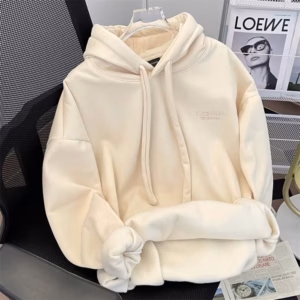 Áo Hoodie Trơn Dây To Form Rộng Unisex Mũ 2 Lớp