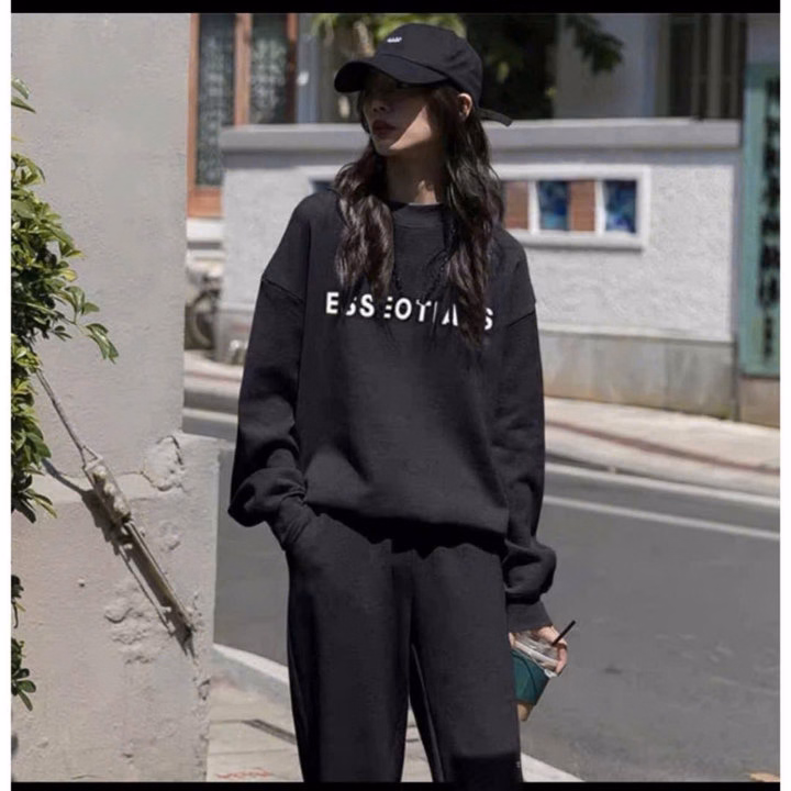 Sét Quần Joker Thụng Cạp Chun + Mix Áo Sweater Thu Đông Cổ Trong Essentail Dài Tay - Ảnh 4