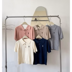 Áo Polo Trơn Cộc Tay Thêu Hình Ngựa, Vibe Hàn Quốc Xinh Yêu Dành Cho Bạn Nữ - Chipxinhxk