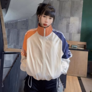 Áo Khoác Gió Dáng Croptop, Không Mũ, Phối Sọc Tay 2 Màu Cực Xinh -Chipxinhxk