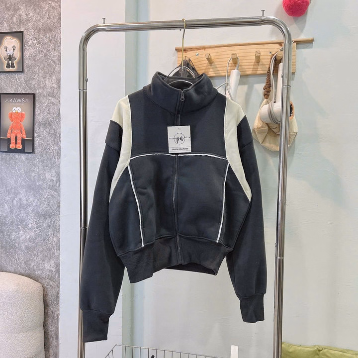 Áo Khoác Nỉ Dệt Nữ Cổ Cao Có Túi Trong Tay Xỏ Ngón Dày Dặn Tp68 - Golden Dream - Ảnh 2