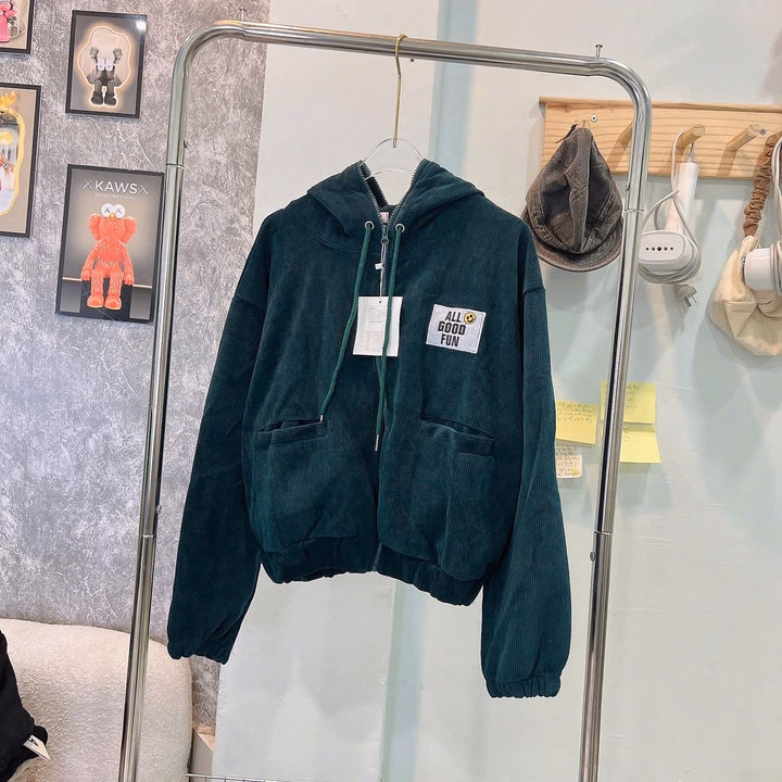 Áo Khoác Nhung Gân Nữ Thêu Logo Mặt Cười All Good Đẹp Tp740 - Golden Dream - Ảnh 3