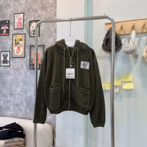 Áo Khoác Nhung Gân Nữ Thêu Logo Mặt Cười All Good Đẹp Tp740 - Golden Dream