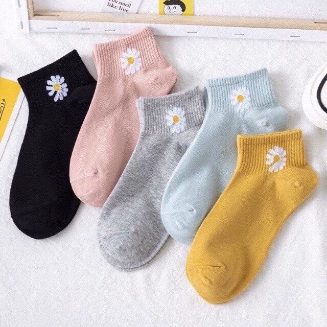 Set 10 Đôi Tất Gấu/Tất Hoa Cúc, Tất Ngắn Cổ Co Giãn 4 Chiều Ctb01- Bechip - Ảnh 10