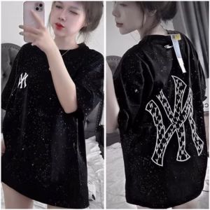 Áo Thun Tay Lỡ Cotton Khô In Nhũ Kim Tuyến Hottrend Ny - Chữ Ny