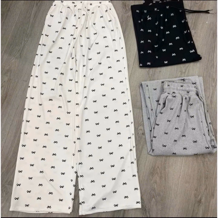 Quần Ống Rộng Hoạ Tiết Nơ Full - Ảnh 2