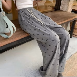 Quần Ống Rộng Hoạ Tiết Nơ Full