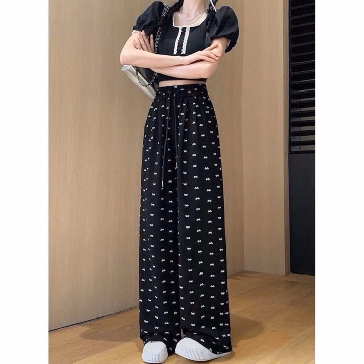 Quần Ống Rộng Hoạ Tiết Nơ Full - Ảnh 7