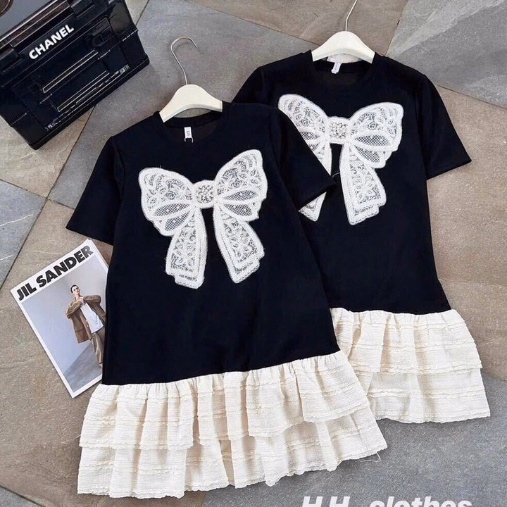 Đầm Thun Quảng Châu Phối Ren Len Đính Nơ Bt92M- Sam Store - Ảnh 6