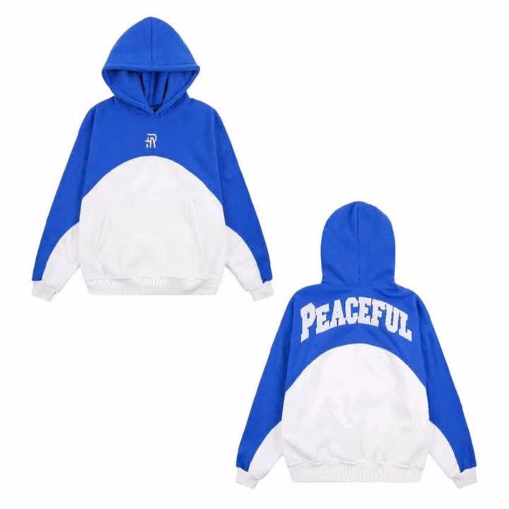 Áo Hoodie Peaceful Màu Phối Như Hình Thêu Cả 2 Mặt Trước Sau Nón Rộng 2 Lớp Form Rộng-Sht175-Minh Hà House - Ảnh 4