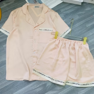 Bộ Pijama Satin Viền Chữ - Lê Phương Boutique