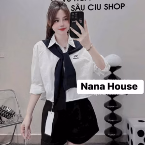 Set Áo Lụa Phối Quần Kaki Kèm Cà Vạt Bh100F- Nana House