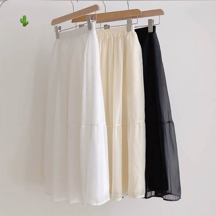 Chân Váy Voan Tơ 2 Lớp - Lê Phương Boutique