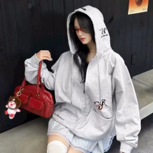 Áo Hoodie Zip Nam Nữ Thêu Chữ Cdr Túi Hộp Nỉ Bông Nam Nữ Unisex Kéo Khóa Tay Bồng Form Boxy