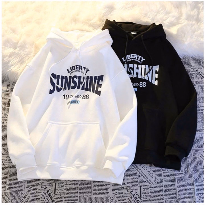 Xả Áo Hoodie Mũ 2 Lớp Form Rộng -Chữ Sunshine - Ảnh 11