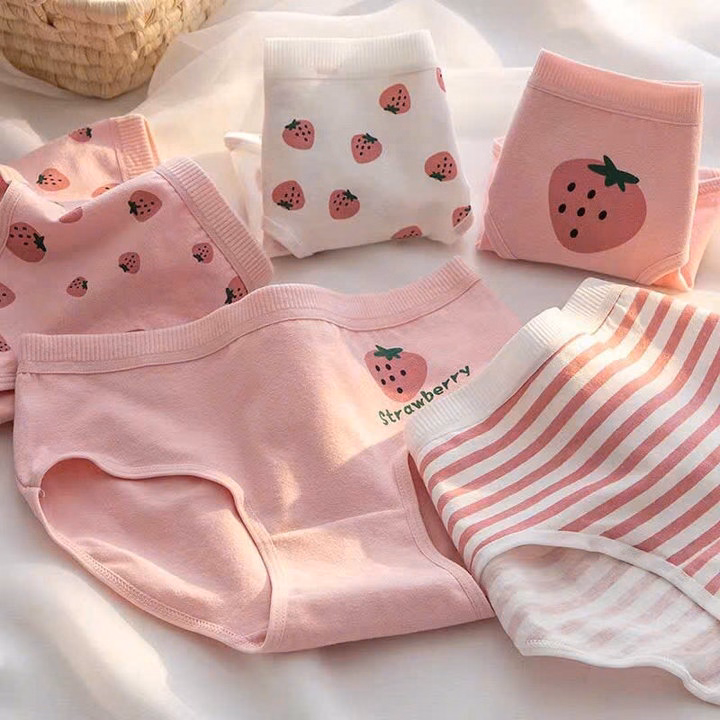 Set 5 Quần Lót Dâu Hồng Siêu Dễ Thương Từ 40-60Kg Dành Cho Nữ - Ảnh 2