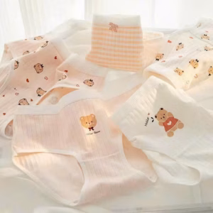 Set 5 Quần Lót Gấu Cam Dễ Thương Từ 40-60Kg Dành Cho Nữ