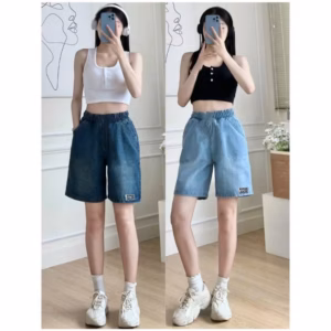 Quần Ngố Jean Lưng Thun Vải Siêu Co Giãn Mềm Mịn Freesize Dưới 65Kg Gs - Be Yourself