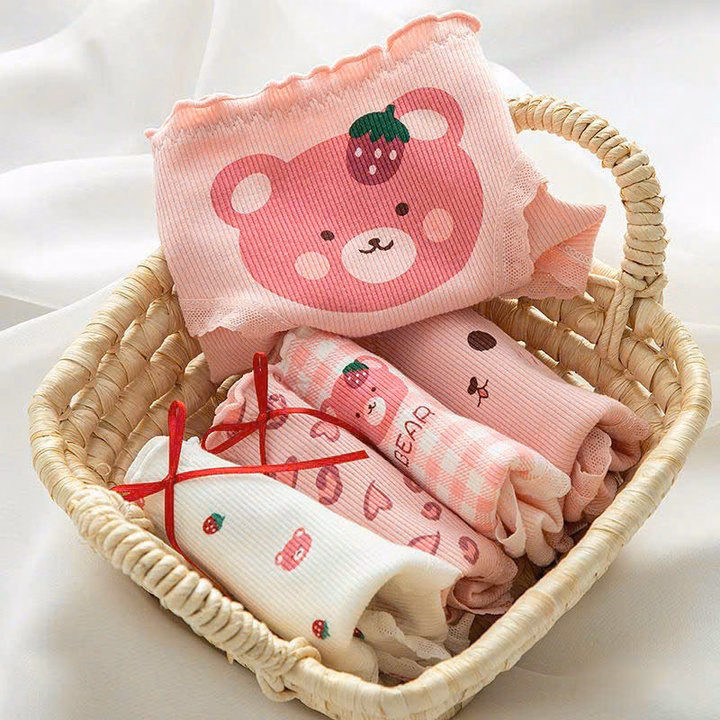 Set 5 Quần Lót Gấu Hồng Siêu Dễ Thương Từ 40-60Kg Dành Cho Nữ - Ảnh 3