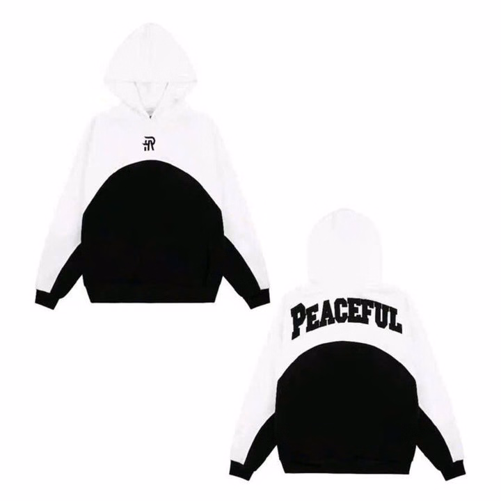 Áo Hoodie Vải Nỉ Ngoại Form Rộng In Chữ Peacceful Phối Tay Áo Và Mũ Cùng Màu Tp92 - Golden Dream - Ảnh 4