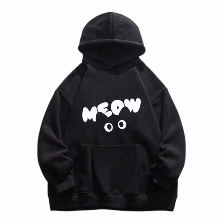 Áo Hoodie Nam Nữ Mũ Rộng In Chữ Meow Phối Túi Bụng Form Rộng Tp392 - Golden Dream - Ảnh 5