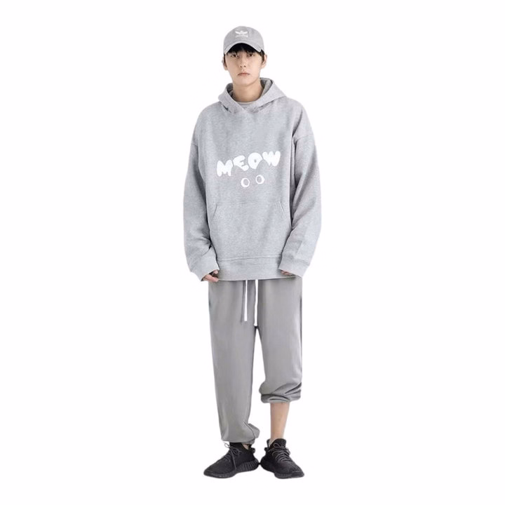 Áo Hoodie Nam Nữ Mũ Rộng In Chữ Meow Phối Túi Bụng Form Rộng Tp392 - Golden Dream - Ảnh 6