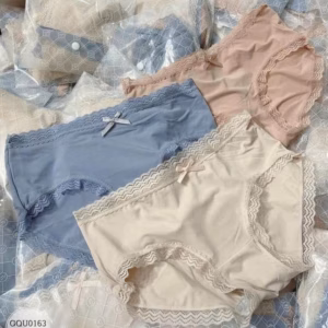 Set 3 Quần Lót Thun Lạnh Phối Nơ Viền Ren Bắt Mắt Siêu Hot Từ 40-55Kg Dành Cho Nữ