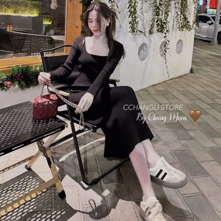 Đầm Thun Gân Body Cổ Vuông Dáng Dài Bt6868- Nana House - Ảnh 4