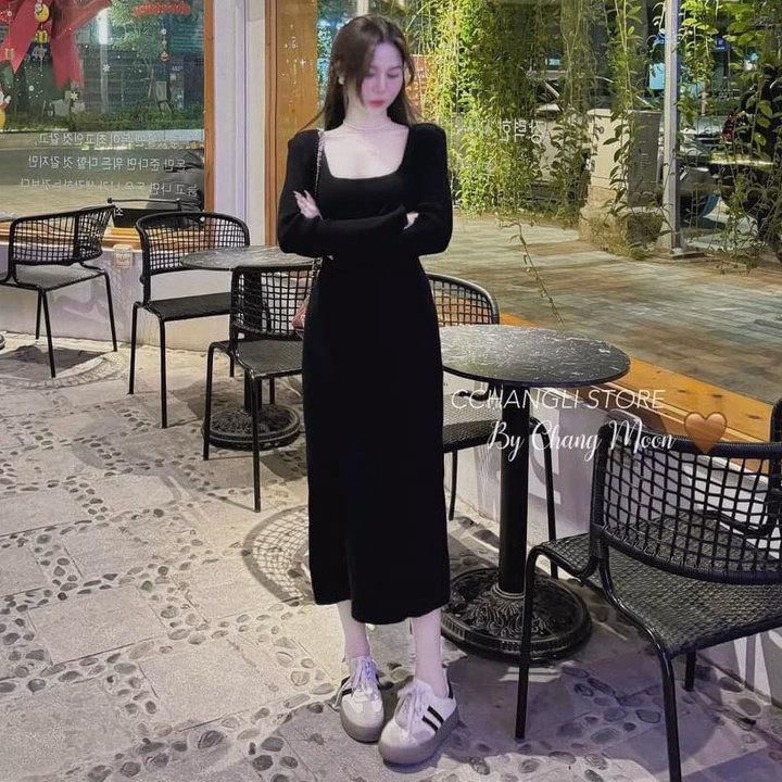 Đầm Thun Gân Body Cổ Vuông Dáng Dài Bt6868- Nana House - Ảnh 2