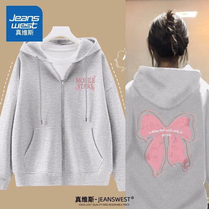 Áo Hoodie Zip Nơ Hồng Star Nam Nữ Nón To 2 Lớp Form Rộng Chất Nỉ Lót Bông/ Nỉ Ép Hàn Top Women Tp55 - Ảnh 5