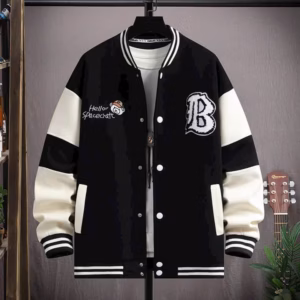 Áo Khoác Bomber Unisex Nam Nữ Vải Nỉ In Chữ B Phối Sọc Bo Viền Ut63 - Golden Dream