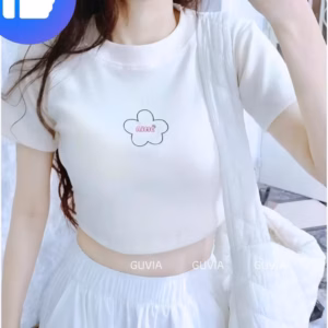 Áo Crotop Nữ Thêu Aime Thêu Hoa Ôm Body Ug30I- Sam Store