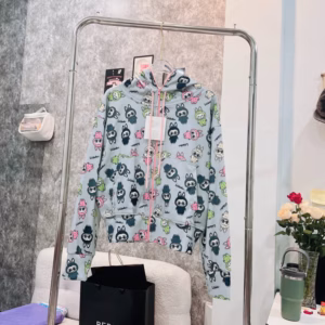 Áo Khoác Len Nhung Gân In Họa Tiết 3D Có Nón - Htm Fashion