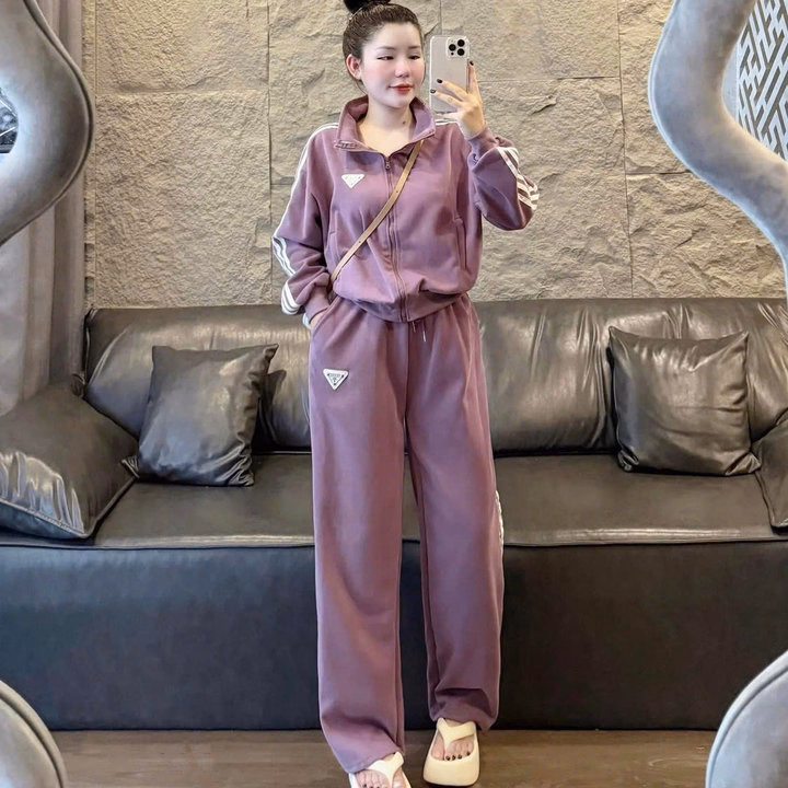 Sét Bộ Đồ Nỉ Nữ Thể Thao 3 Sọc Siêu Đẹp - Htm Fashon