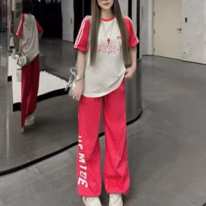 Sét Bộ Đồ Nỉ Nữ Thể Thao Tay Lỡ In Họa Tiết Demide - Htm Fashon