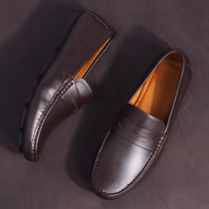 Giày Lười Nam Michilux Penny Moccasin Ciems - Màu Nâu Sẫm