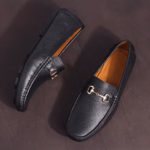 Giày Lười Nam Michilux Horse Bit Moccasin Ciehm Da Bò Thật - Màu Đen