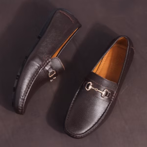 Giày Lười Nam Michilux Horse Bit Moccasin Ciehm Da Bò Thật - Màu Nâu Sẫm