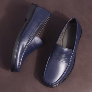 Giày Lười Nam Michilux Penny Loafer Ciepl Da Bò Thật - Màu Navy